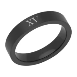 Bague Acier Noire Personnalisée - 2840