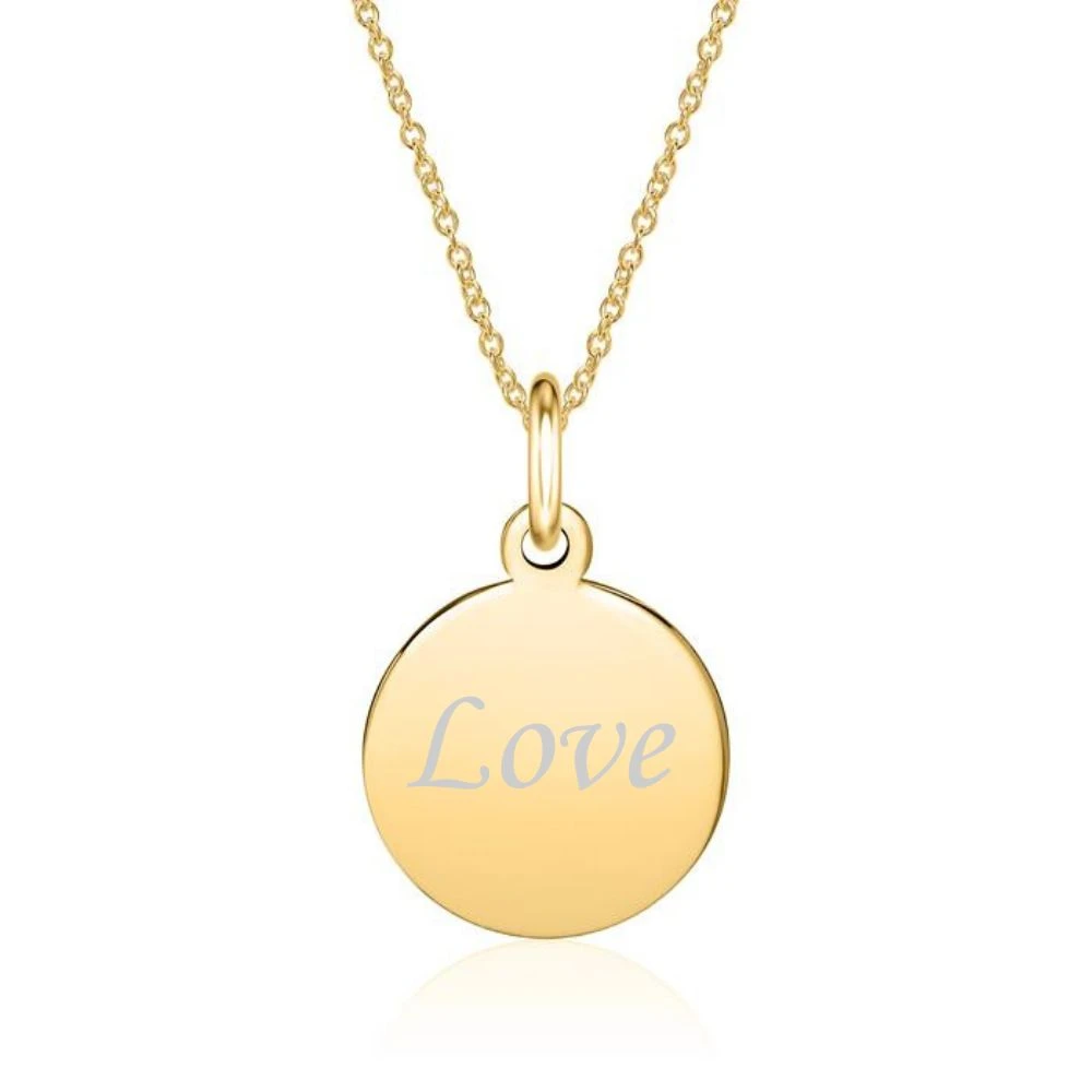 Pendentif Rond Argent Doré Personnalisé - 0915 – Image 3