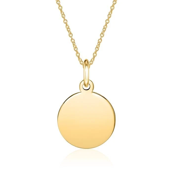 Pendentif Rond Argent Doré Personnalisé - 0915 – Image 4